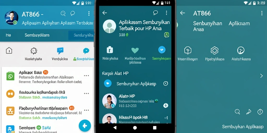 Antarmuka AT866 yang intuitif untuk menyembunyikan aplikasi.