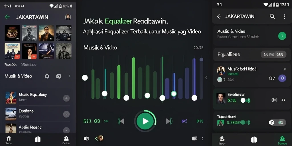 Antarmuka aplikasi Equalizer JAKARTAWIN yang interaktif dan mudah digunakan.