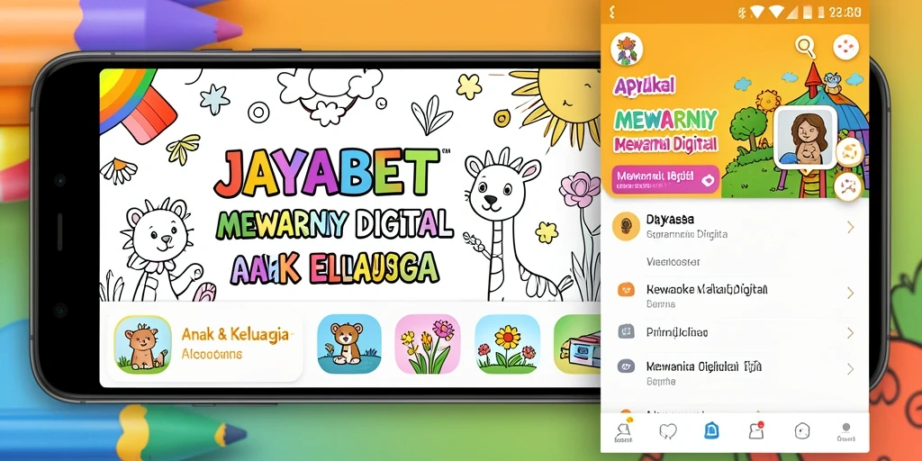 Antarmuka mewarnai digital JAYABET dengan pilihan warna cerah.