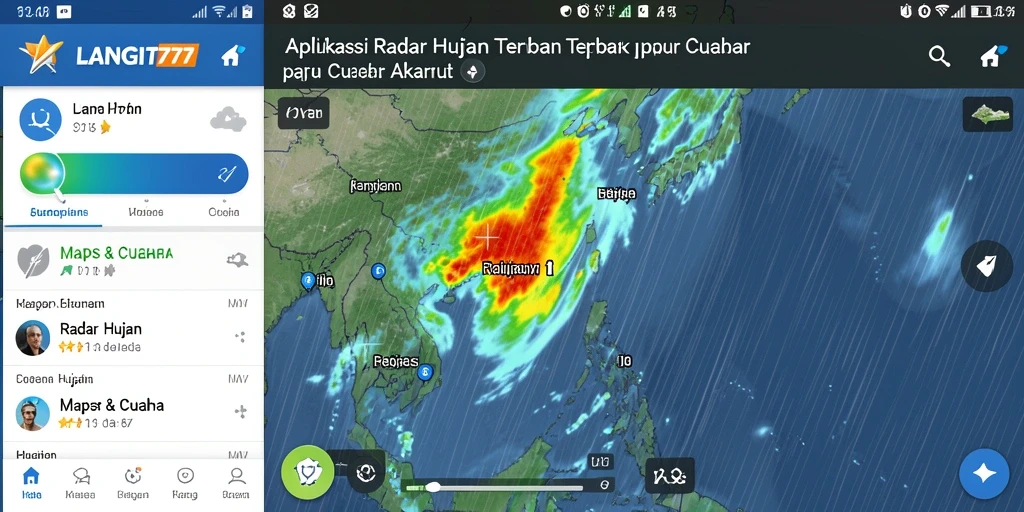 Tampilan antarmuka utama LANGIT777 yang menampilkan data radar hujan secara real-time.