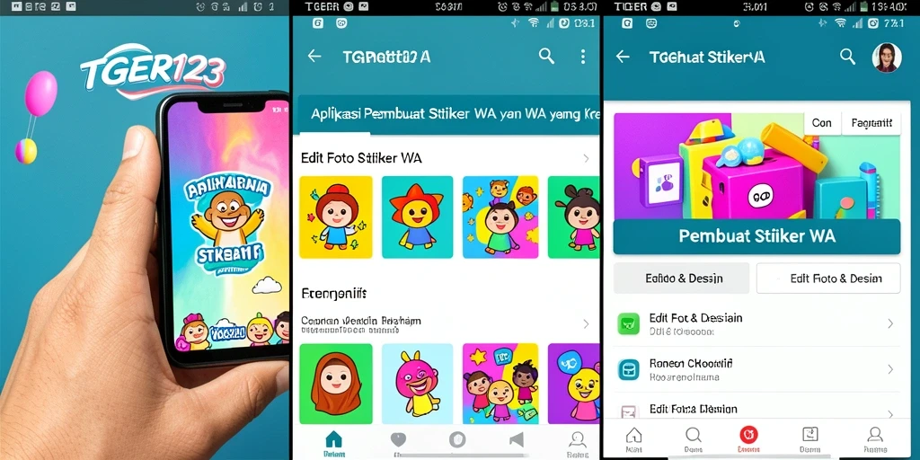 Antarmuka TGER123 untuk membuat stiker WA yang menawan